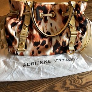 SALE: Adrienne Vittadini Cheetah print gold purse